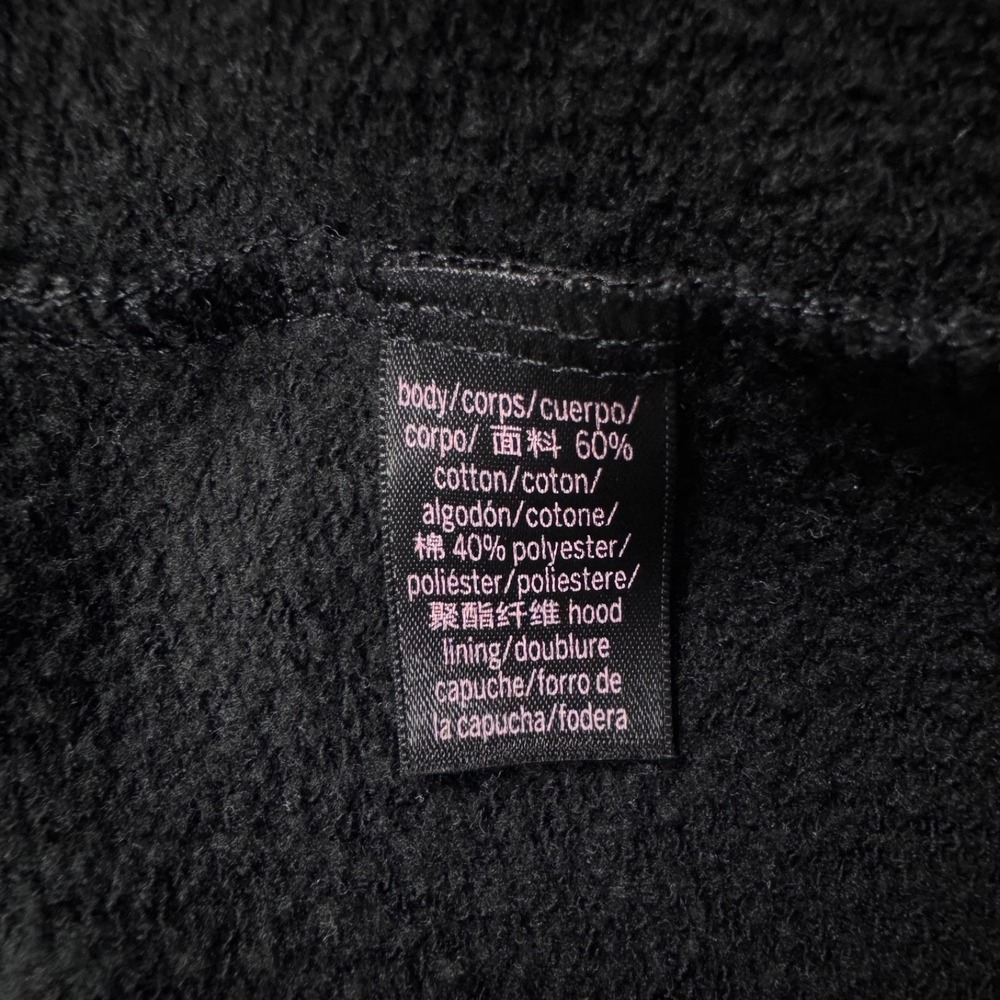 Victorias Secret Womens Black Satin Trim Cropped V-Neck Hoodie Sweatshirt XL - Picture 5 of 13
